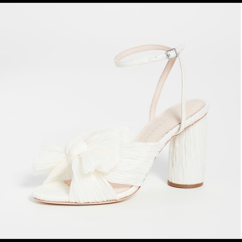 Camellia Pearl Pleated Bow Heel